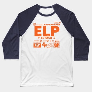 Vintage El Paso ELP Airport Code Travel Day Retro Texas Travel Tag Baseball T-Shirt